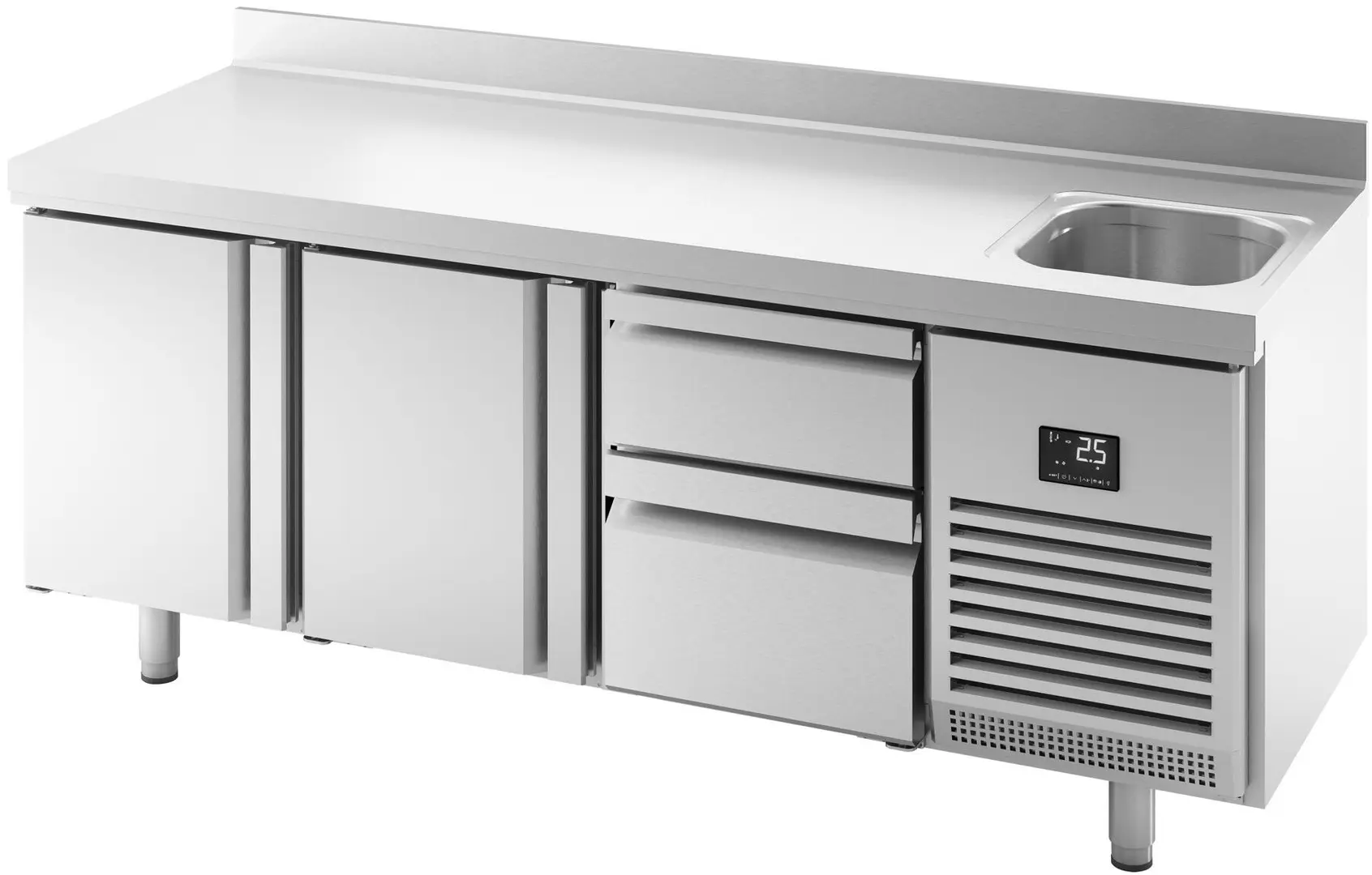 Masa frigorifica GGM Gastro KTBI206T2S2313 (Inox)