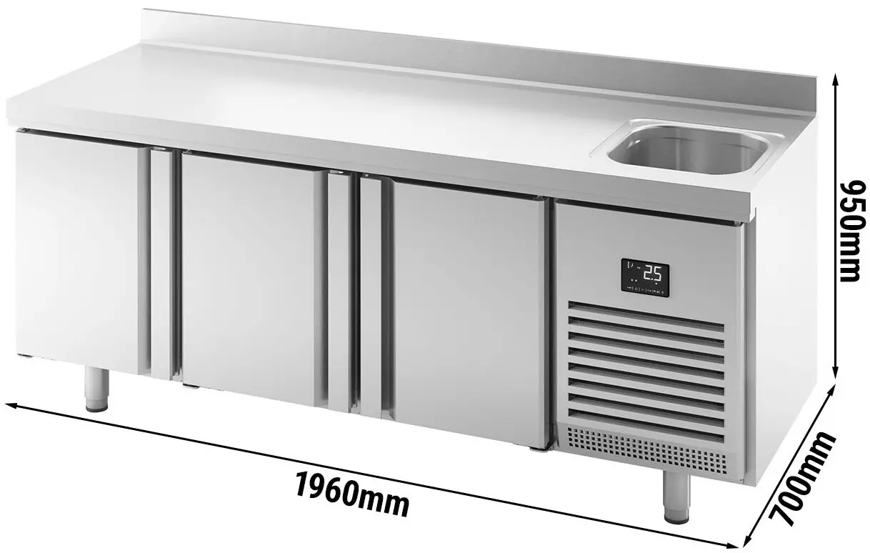 Masa frigorifica GGM Gastro KTBI207 (Inox) - 7