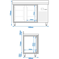 Masa frigorifica GGM Gastro KTF146-EF (Inox) Thumb