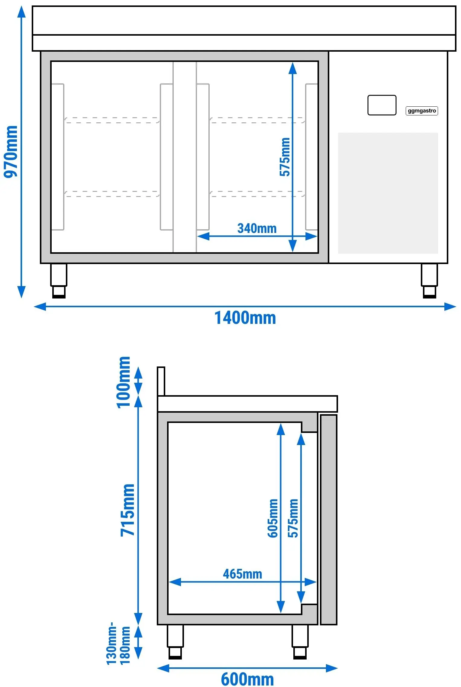Masa frigorifica GGM Gastro KTF146-EF (Inox) - 7