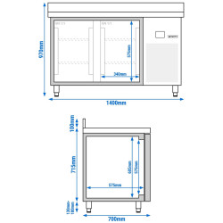 Masa frigorifica GGM Gastro KTF147AND-EF#2G (Inox) Thumb