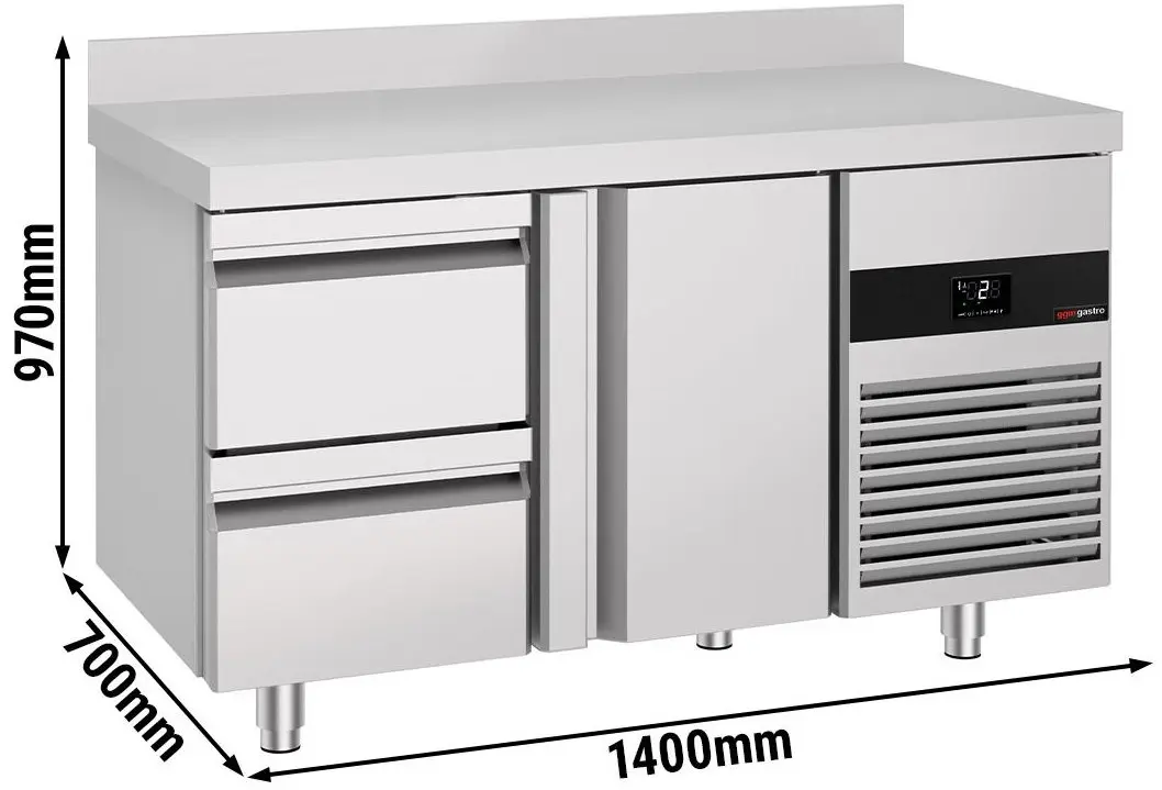 Masa frigorifica GGM Gastro KTF147ANDT2S-EF (Inox) - 10