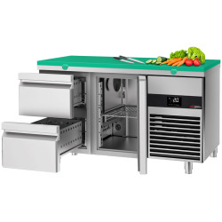 Masa frigorifica GGM Gastro KTF147ND-EF#1T#2S#SBG (Inox/Green) Thumb