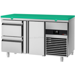 Masa frigorifica GGM Gastro KTF147ND-EF#1T#2S#SBG (Inox/Green)
