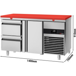 Masa frigorifica GGM Gastro KTF147ND-EF#1T#2S#SBR (Inox/Red) Thumb