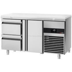 Masa frigorifica GGM Gastro KTF147ND-EF#1T#2S#SBW (Inox/White)