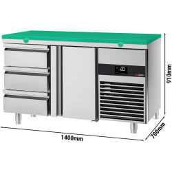 Masa frigorifica GGM Gastro KTF147ND-EF#1T#3S#SBG (Inox/Green) Thumb