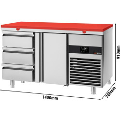 Masa frigorifica GGM Gastro KTF147ND-EF#1T#3S#SBR (Inox/Red) Thumb