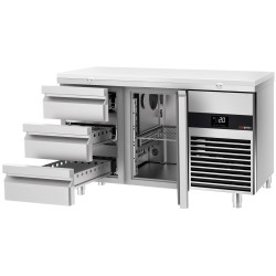 Masa frigorifica GGM Gastro KTF147ND-EF#1T#3S#SBW (Inox/White) Thumb