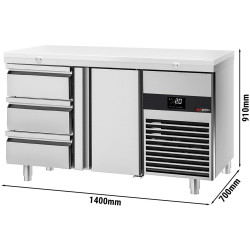 Masa frigorifica GGM Gastro KTF147ND-EF#1T#3S#SBW (Inox/White) Thumb