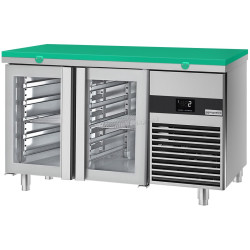 Masa frigorifica GGM Gastro KTF147ND-EF#2G#SBG (Inox/Green)