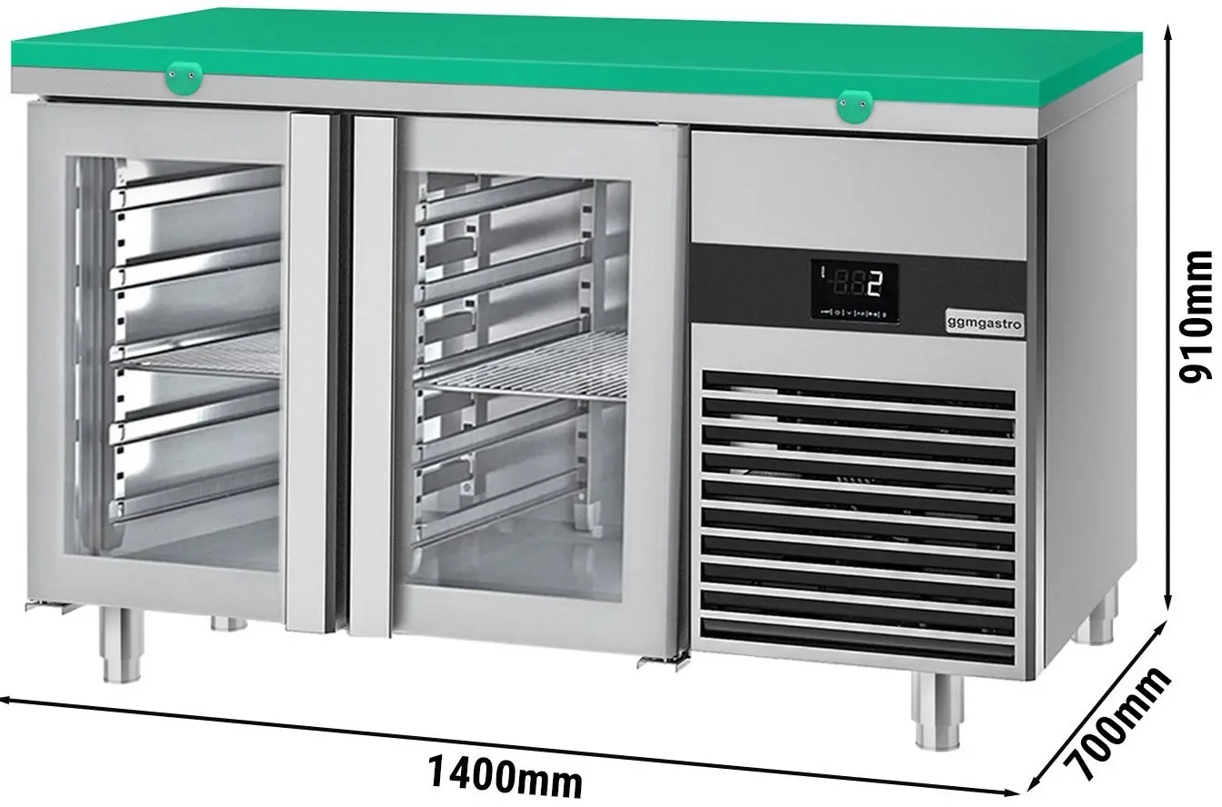 Masa frigorifica GGM Gastro KTF147ND-EF#2G#SBG (Inox/Green) - 6