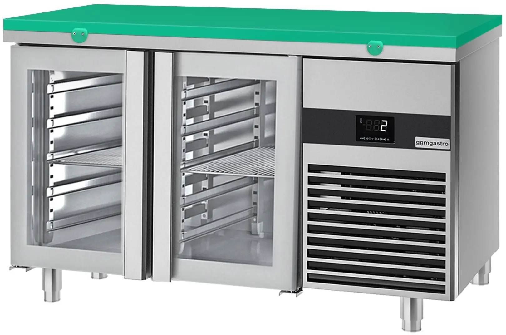 Masa frigorifica GGM Gastro KTF147ND-EF#2G#SBG (Inox/Green)