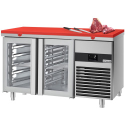 Masa frigorifica GGM Gastro KTF147ND-EF#2G#SBR (Inox/Red) Thumb