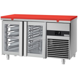 Masa frigorifica GGM Gastro KTF147ND-EF#2G#SBR (Inox/Red)