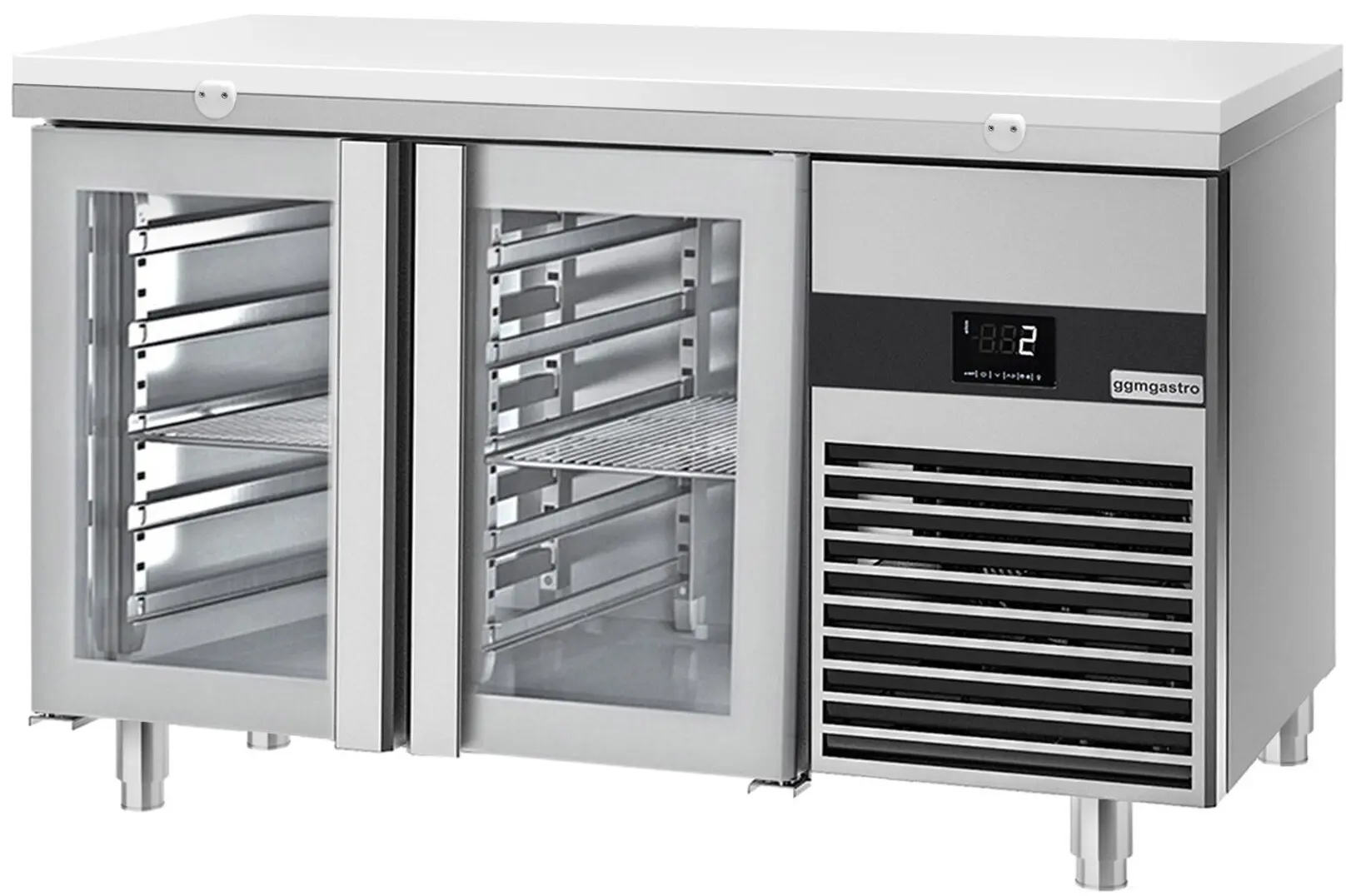 Masa frigorifica GGM Gastro KTF147ND-EF#2G#SBW (Inox/White)
