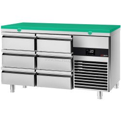 Masa frigorifica GGM Gastro KTF147ND-EF#6S#SBG (Inox/Green)