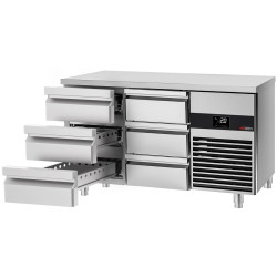 Masa frigorifica GGM Gastro KTF147ND-EF#6S#SBR (Inox/Red) Thumb