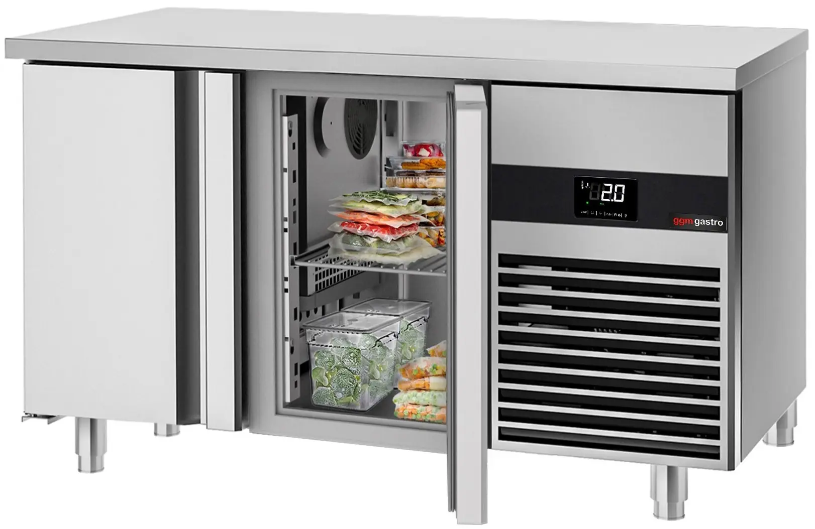 Masa frigorifica GGM Gastro KTF147ND2T-EF#SBG (Inox/Green) - 3