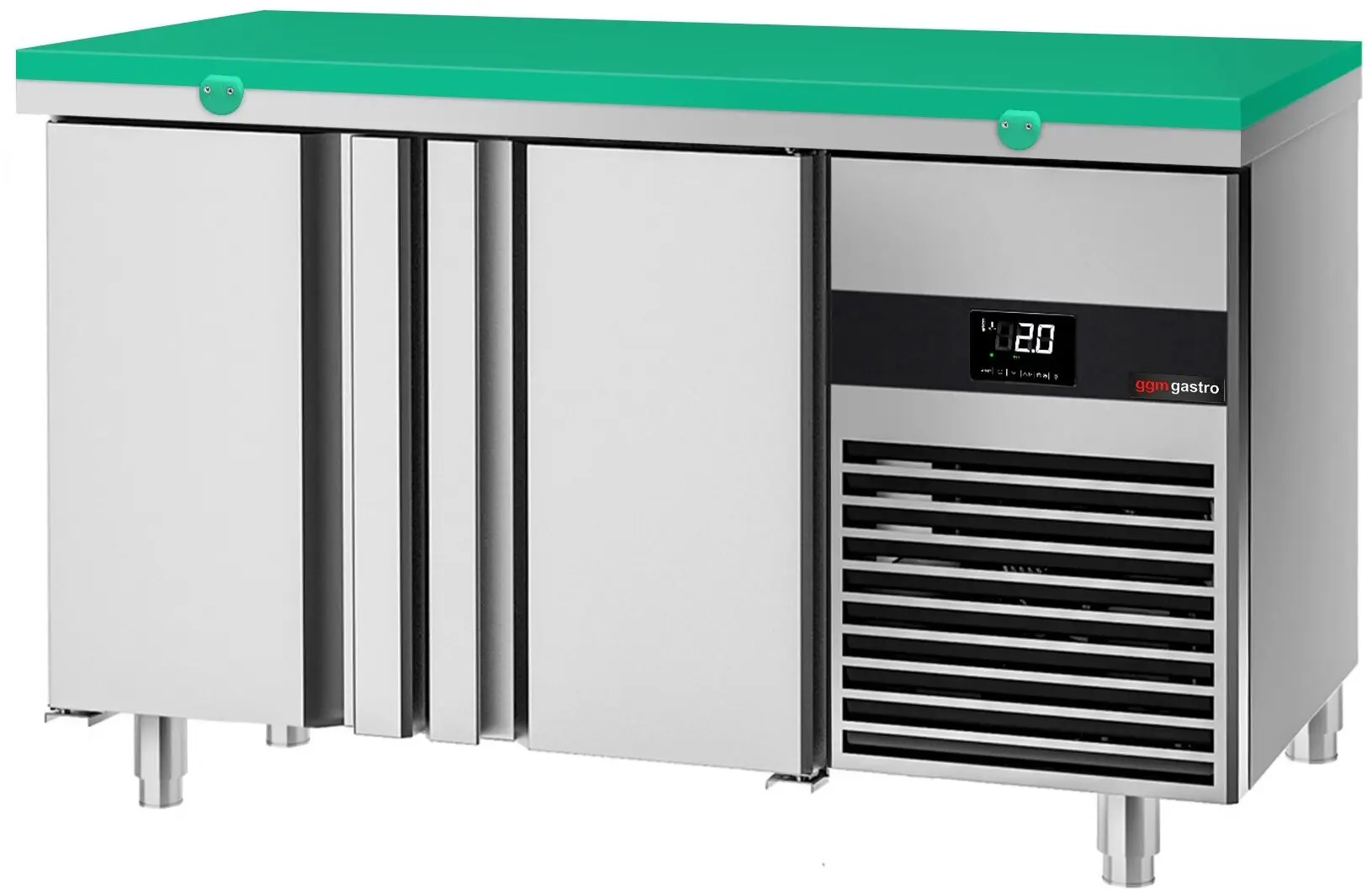 Masa frigorifica GGM Gastro KTF147ND2T-EF#SBG (Inox/Green)