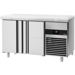 Masa frigorifica GGM Gastro KTF147ND2T-EF#SBW (Inox/White)