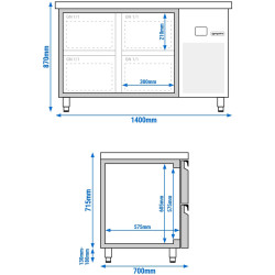 Холодильный стол GGM Gastro KTF147ND4S-EF (Inox) Thumb
