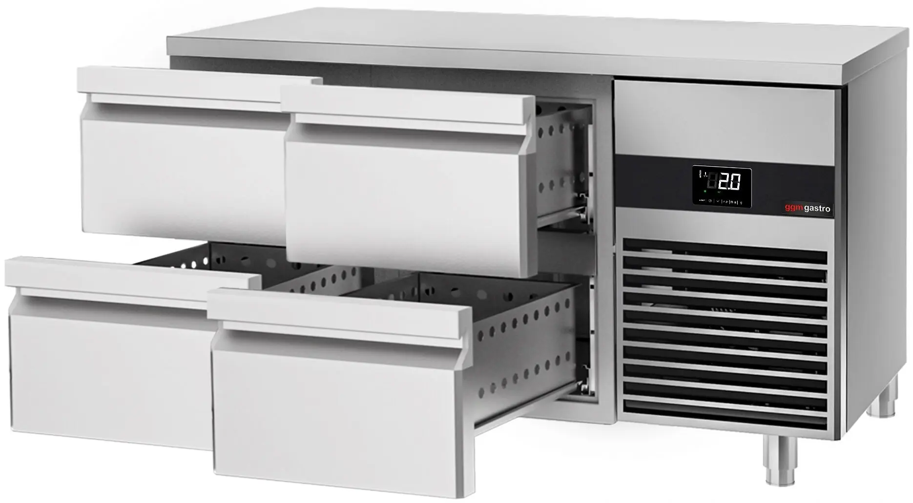 Masa frigorifica GGM Gastro KTF147ND4S-EF#SBG (Inox/Green) - 3