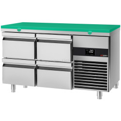 Masa frigorifica GGM Gastro KTF147ND4S-EF#SBG (Inox/Green)