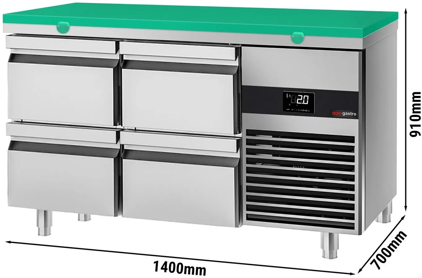 Masa frigorifica GGM Gastro KTF147ND4S-EF#SBG (Inox/Green) - 9