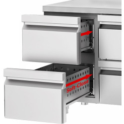 Masa frigorifica GGM Gastro KTF147ND4S-EF#SBG (Inox/Red) Thumb