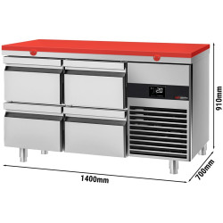 Masa frigorifica GGM Gastro KTF147ND4S-EF#SBG (Inox/Red) Thumb
