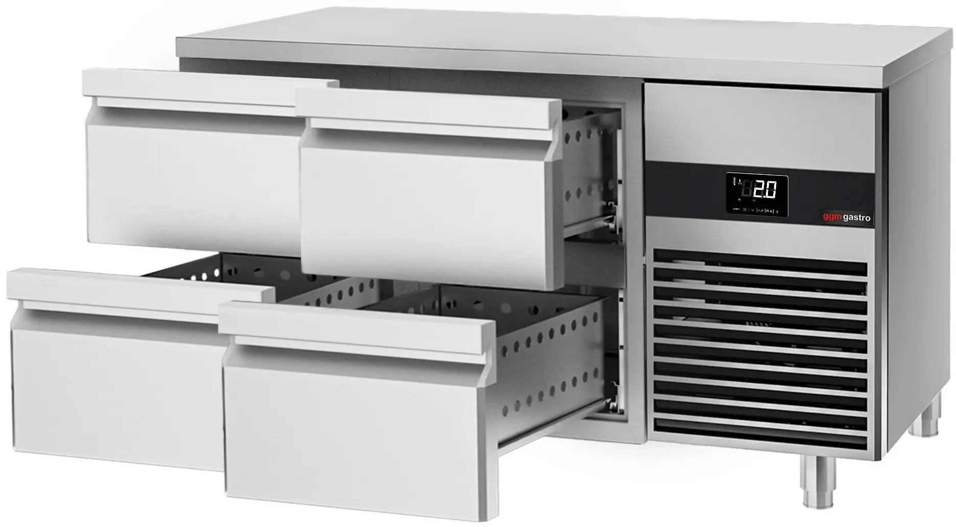 Холодильный стол GGM Gastro KTF147ND4S-EF#SBW (Inox/White) - 3
