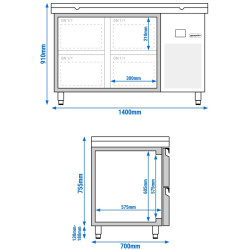 Холодильный стол GGM Gastro KTF147ND4S-EF#SBW (Inox/White) Thumb