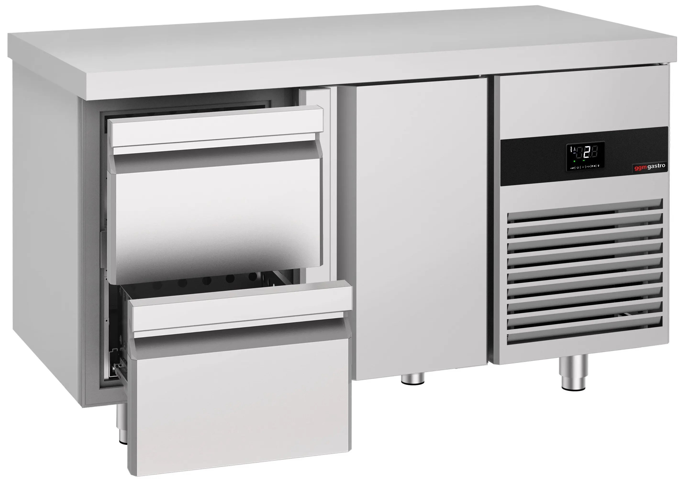 Masa frigorifica GGM Gastro KTF147NDT2S-EF (Inox) - 2