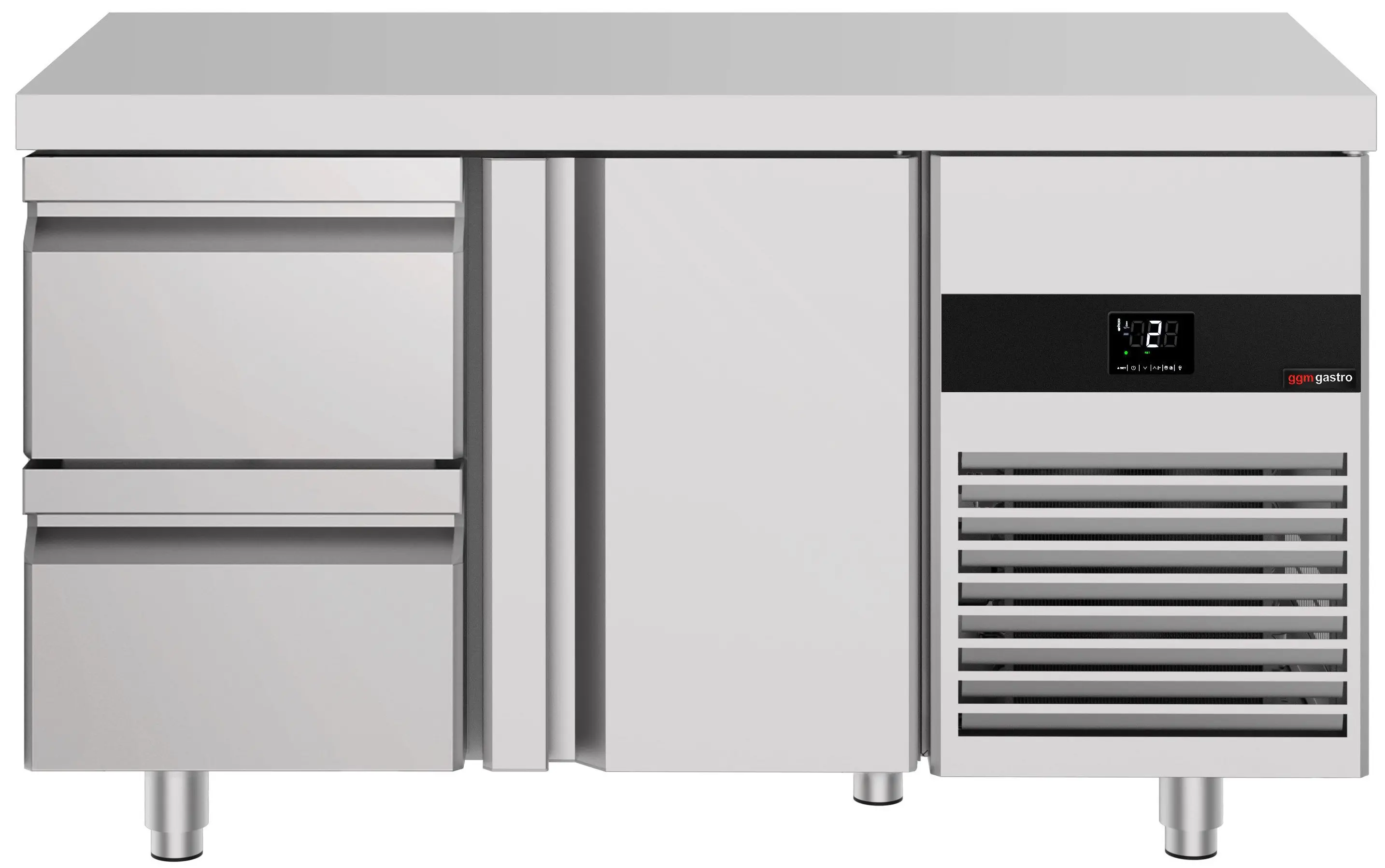 Masa frigorifica GGM Gastro KTF147NDT2S-EF (Inox) - 3