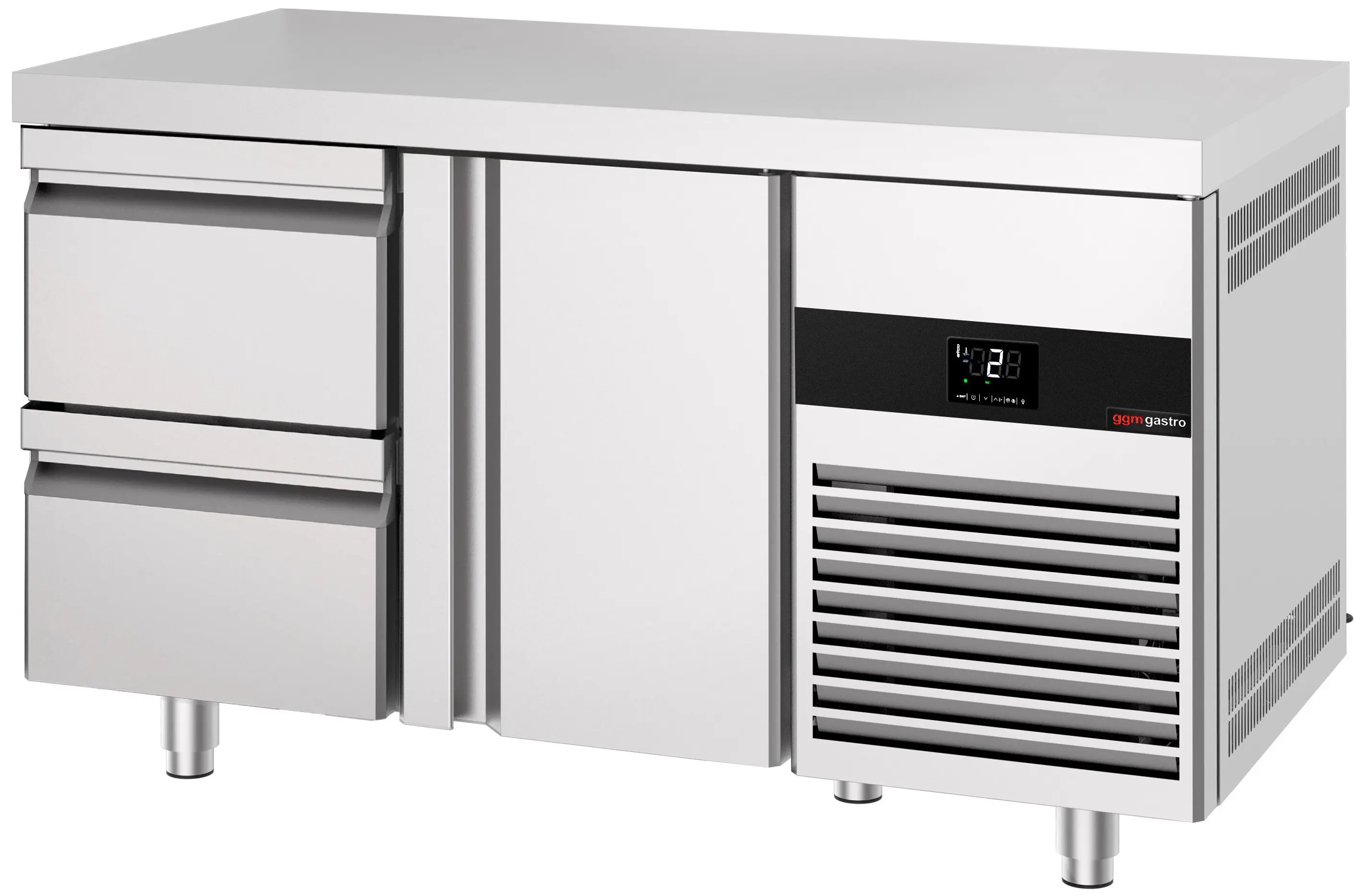 Masa frigorifica GGM Gastro KTF147NDT2S-EF (Inox) - 4