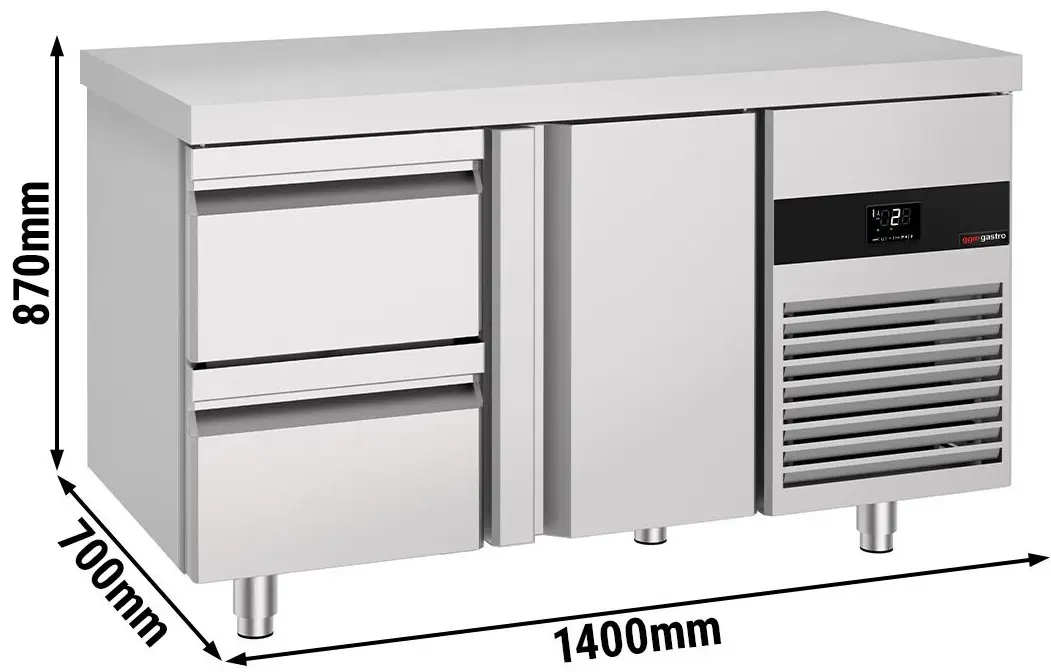 Masa frigorifica GGM Gastro KTF147NDT2S-EF (Inox) - 9