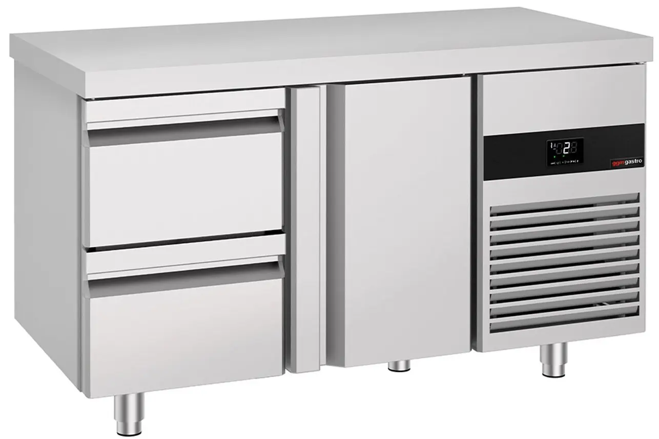 Masa frigorifica GGM Gastro KTF147NDT2S-EF (Inox)