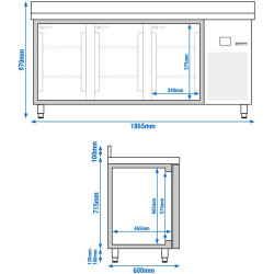 Masa frigorifica GGM Gastro KTF186-EF (Inox) Thumb