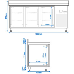 Masa frigorifica GGM Gastro KTF187AND-EF#3G (Inox) Thumb
