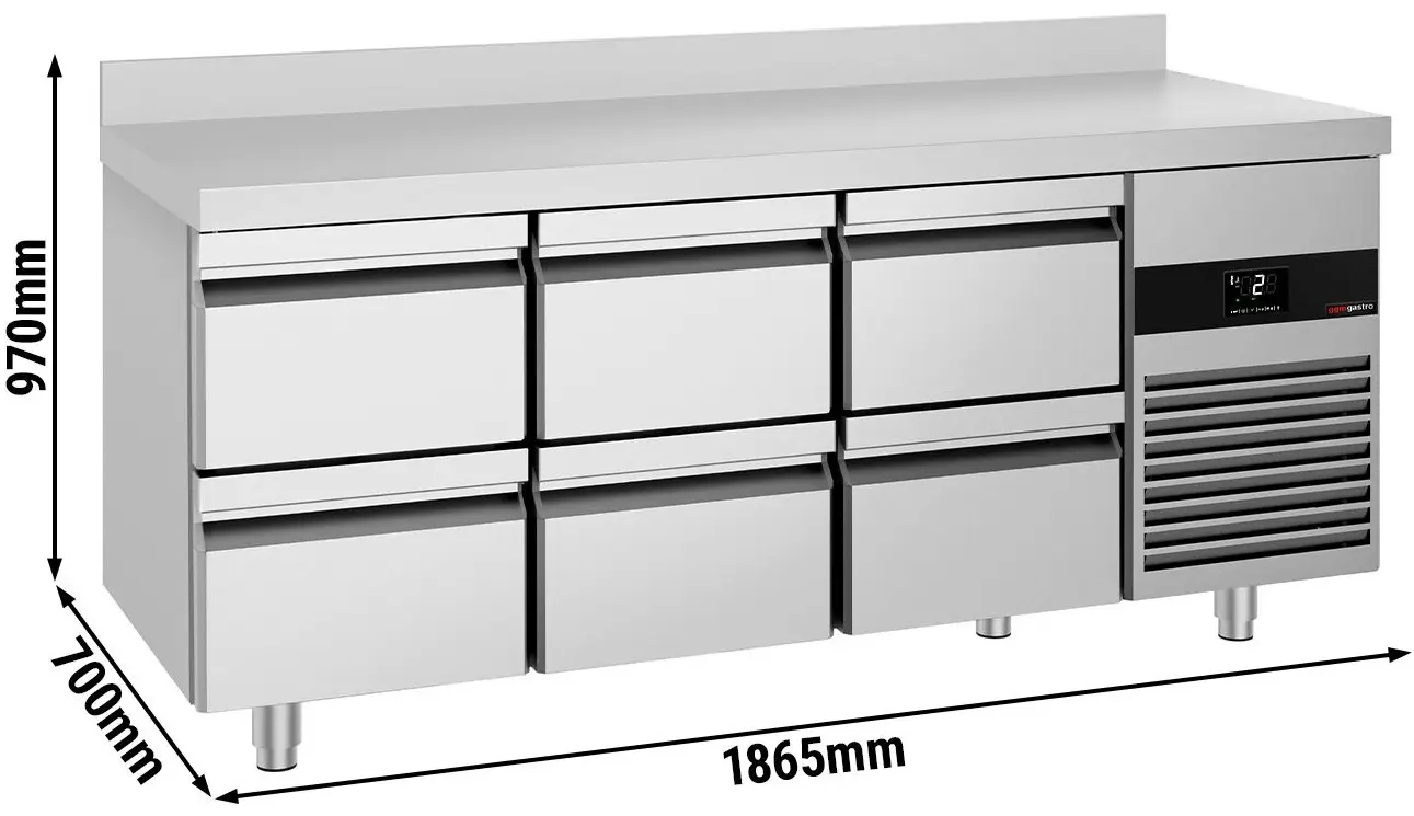 Masa frigorifica GGM Gastro KTF187AND6S-EF (Inox) - 9
