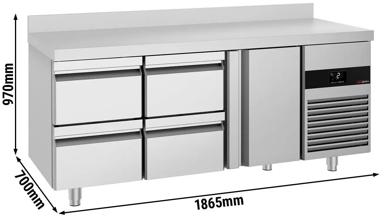Холодильный стол GGM Gastro KTF187ANDT4S-EF (Inox) - 10