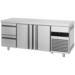Masa frigorifica GGM Gastro KTF187ND2T2S-EF (Inox) Thumb