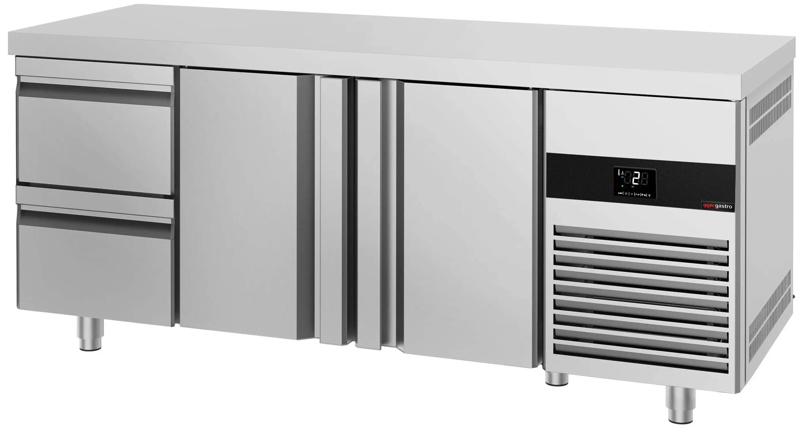 Masa frigorifica GGM Gastro KTF187ND2T2S-EF (Inox) - 4