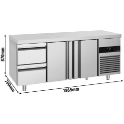 Masa frigorifica GGM Gastro KTF187ND2T2S-EF (Inox) Thumb
