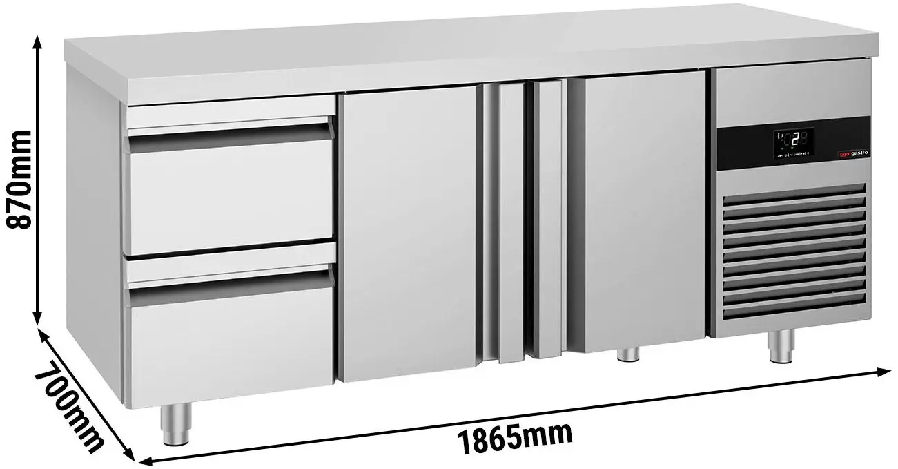 Masa frigorifica GGM Gastro KTF187ND2T2S-EF (Inox) - 10