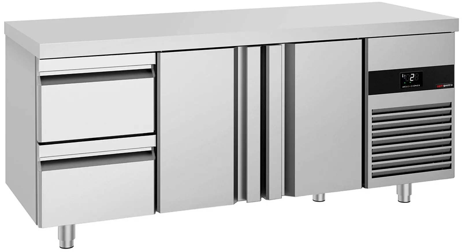 Masa frigorifica GGM Gastro KTF187ND2T2S-EF (Inox)