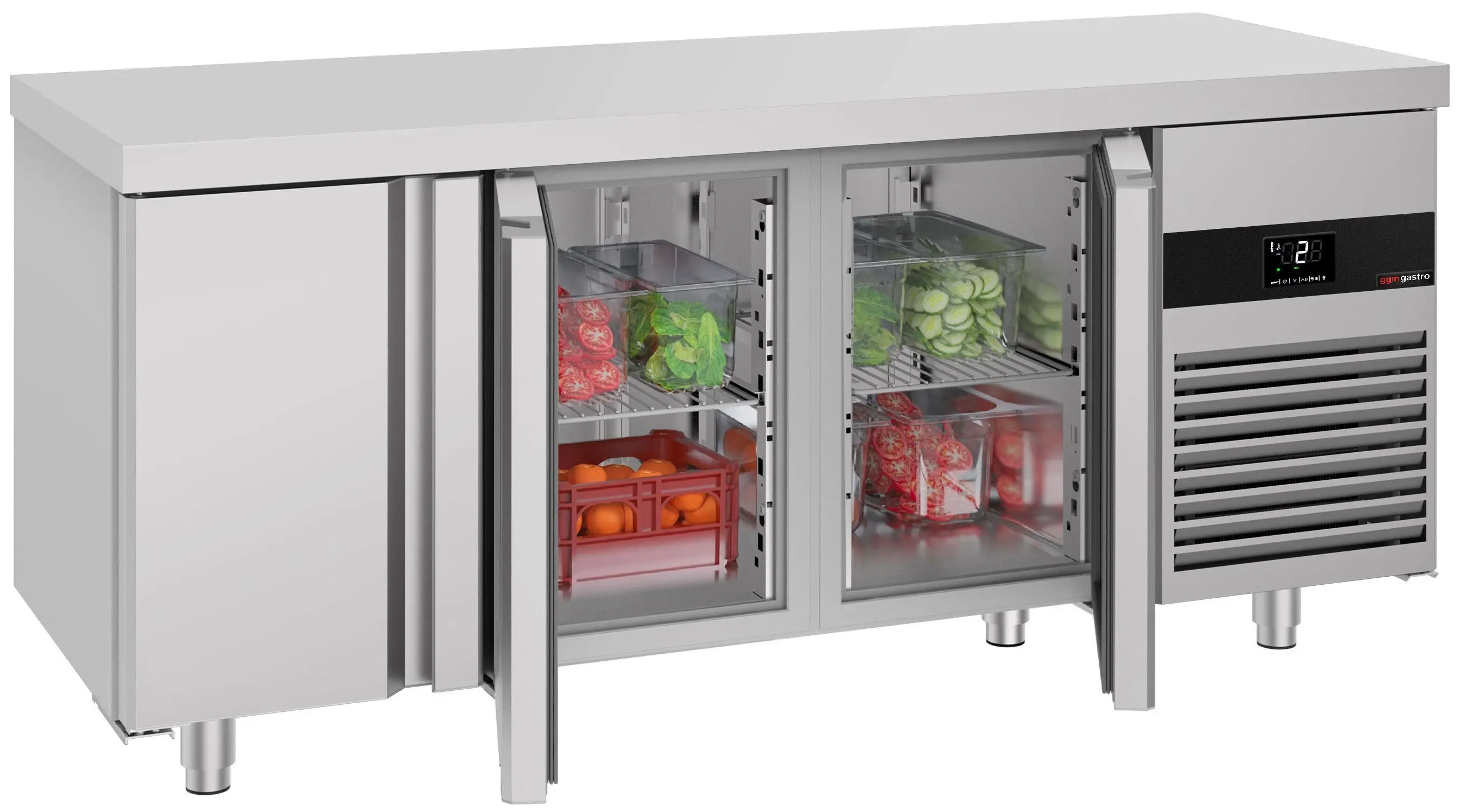 Холодильный стол GGM Gastro KTF187ND3T-EF (Inox) - 3