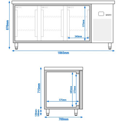Холодильный стол GGM Gastro KTF187ND3T-EF (Inox) Thumb