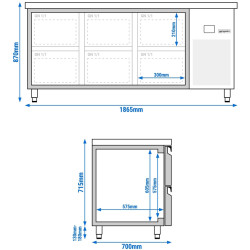 Холодильный стол GGM Gastro KTF187ND6S-EF (Inox) Thumb